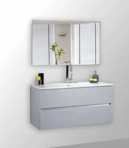 ארון תלוי דגם אקווסיל - AQUASIL עומק 40 ס"מ עם כיור רובי חרס לבן 92 ס"מ סניטק