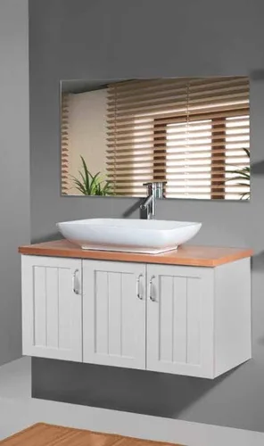 ארון תלוי דגם סליידר - SLIDER עומק 40 ס"מ עם כיור רובי חרס לבן 102 ס"מ סניטק