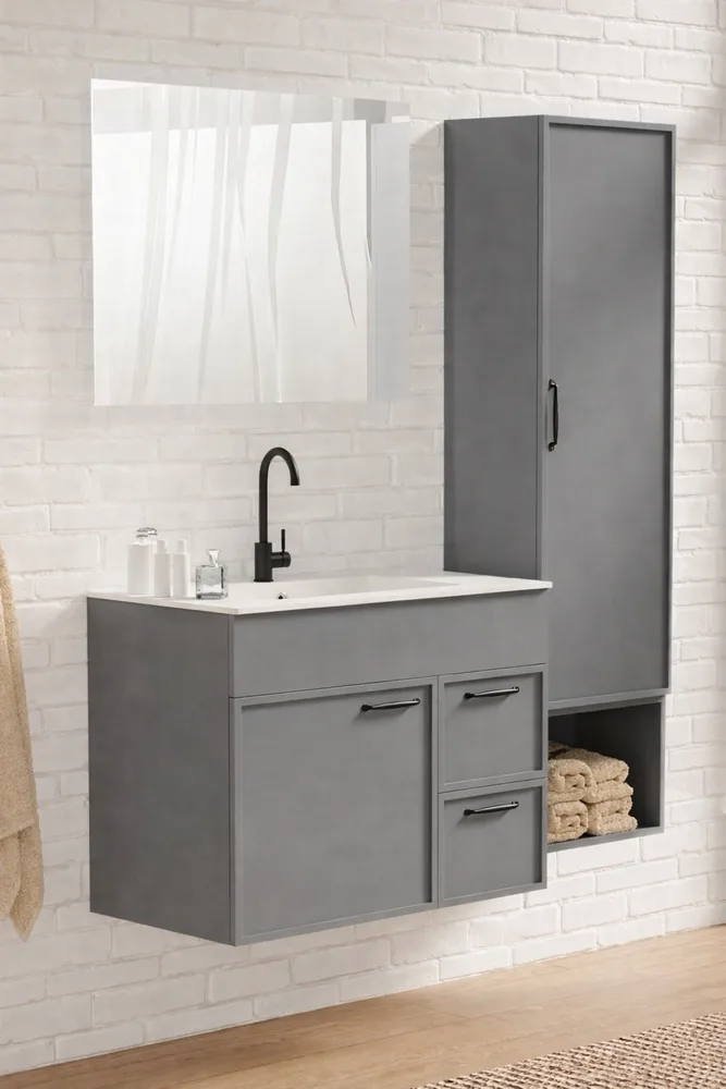 ארון תלוי 80/46 סמ דגם ונילה אינטגרלי VANILLA - דור רפאל