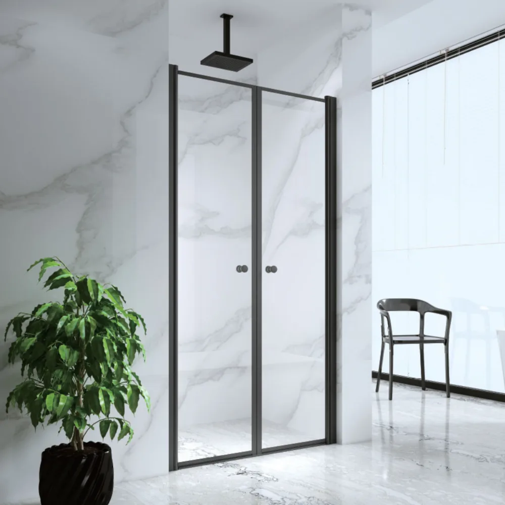 מקלחון חזית NELSON - נלסון ממידה 110 סמ עד מידה 140 סמ שחור מט - סניטק