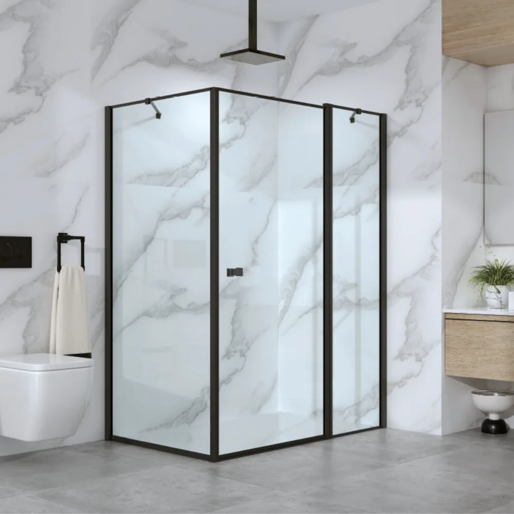 מקלחון VIDAL - וידאל 60 ממידה 94 סמ עד מידה 154 סמ שחור מט - סניטק