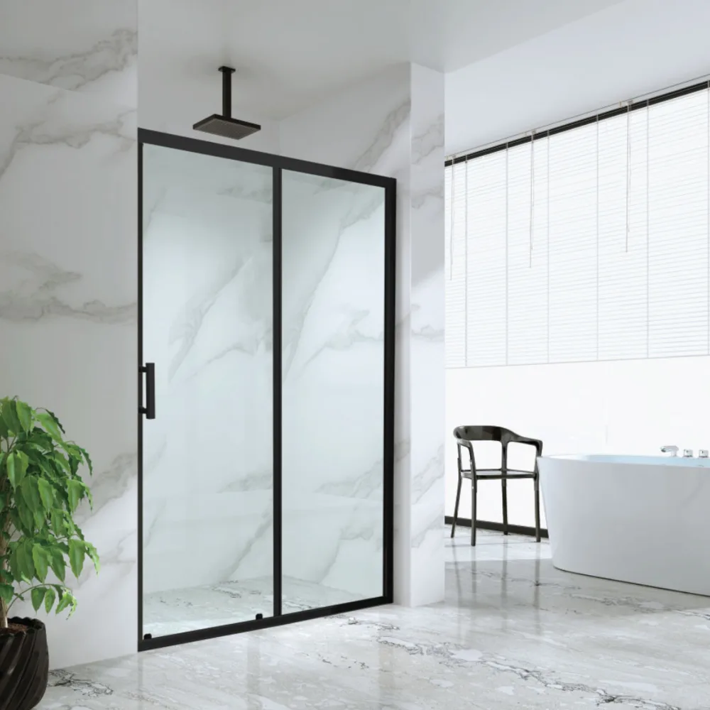 מקלחון חזית TIGGO - טיגו ממידה 126 סמ עד מידה 166 סמ שחור מט - סניטק