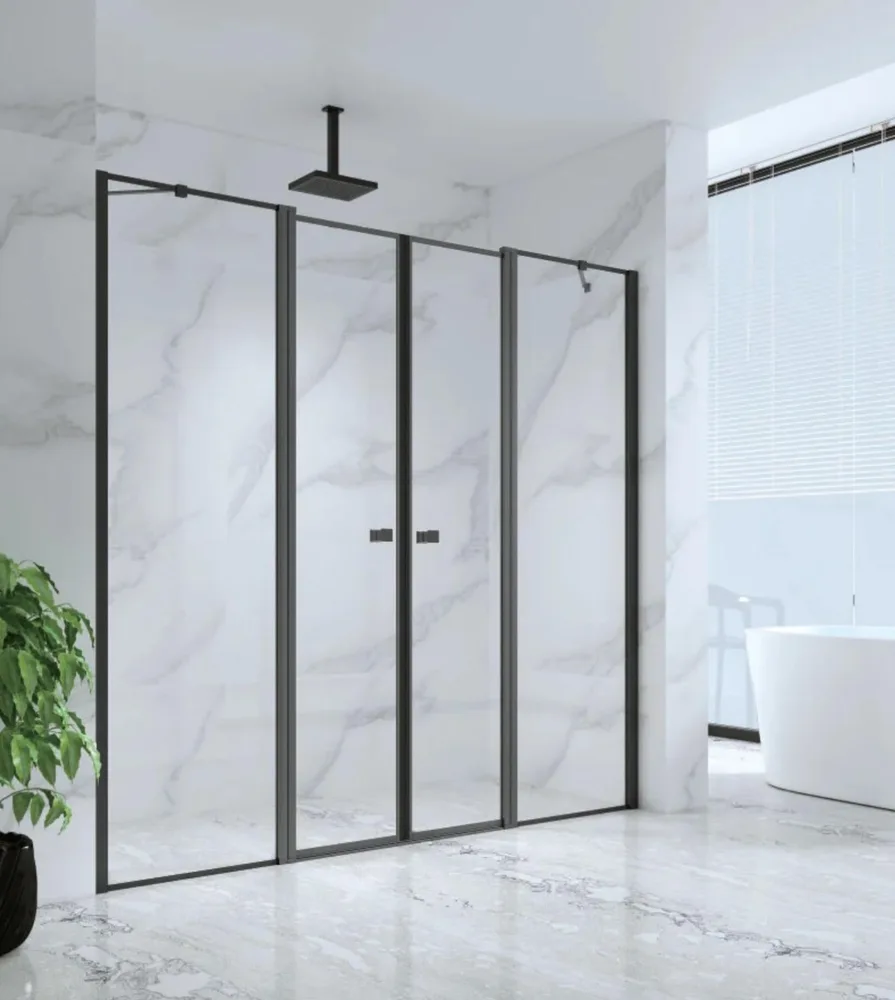 מקלחון חזית ROXY - רוקסי 70 ממידה 207.5 סמ עד מידה 303.5 סמ שחור מט - סניטק