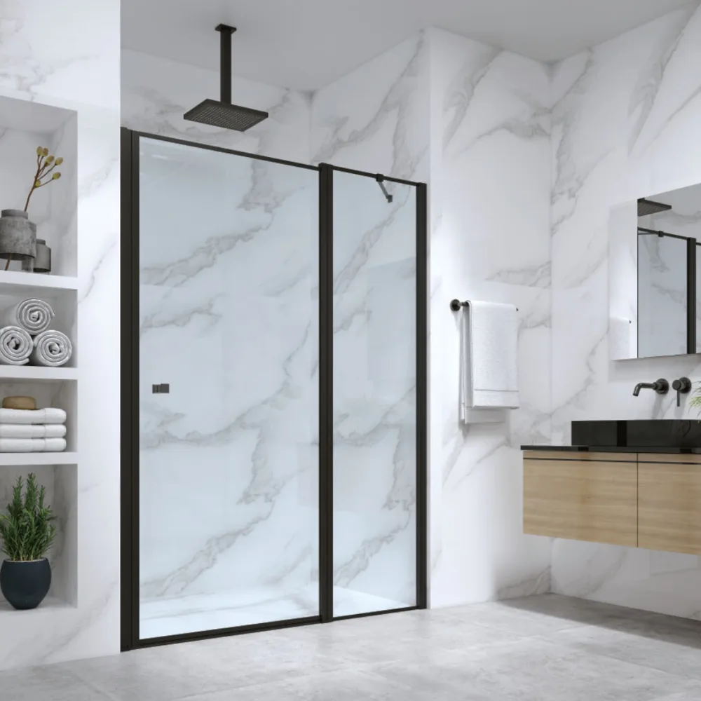 מקלחון חזית METRO - מטרו 35 ממידה 98 סמ עד מידה 124 סמ שחור מט - סניטק