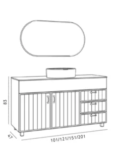 ארון קליפורניה 150/47 ס"מ CALIFORNIA סיוון אופיר