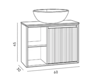 ארון תבור עץ מלא 60/30 ס"מ TAVOR סיוון אופיר