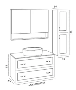 ארון פלרמו 60/47 ס"מ PALERMO סיוון אופיר