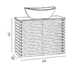 ארון פלורה עץ מלא 60/30 ס"מ FLORA סיוון אופיר