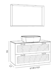 ארון פלרמו 60/47 ס"מ עץ מלא PALERMO סיוון אופיר