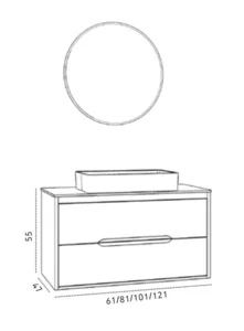 ארון סיאטל 60/47 ס"מ עץ מלא SEATTLE סיוון אופיר