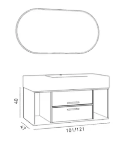 ארון נבדה 120/47 ס"מ NAVADA סיוון אופיר
