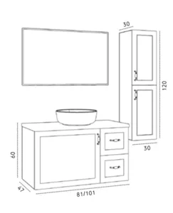 ארון טורינו 100/47 ס"מ TORINO סיוון אופיר