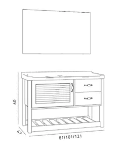 ארון לורטו 80/47 ס"מ עץ מלא LORETO סיוון אופיר