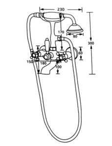 סוללת אמבטיה בעיצוב ענתיק זהב מט 8226YB סיוון אופיר