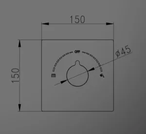 אינטרפוץ 4 דרך מרובע למקלחת סדרת דקל ניקל מבריק 1704 סיוון אופיר