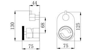 אינטרפוץ 4 דרך ידית שיבר שחור מט 1004B סיוון אופיר