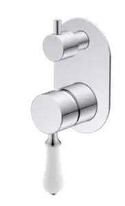 אינטרפוץ 4 דרך ידית חרס לבנה ניקל מבריק 1904 סיוון אופיר