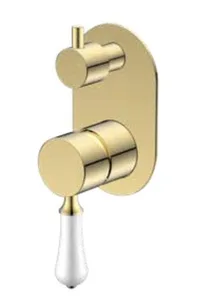 אינטרפוץ 4 דרך ידית חרס לבנה זהב מבריק 1904G סיוון אופיר