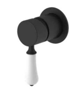 אינטרפוץ 3 דרך ידית חרס לבנה שחור מט 1903B סיוון אופיר