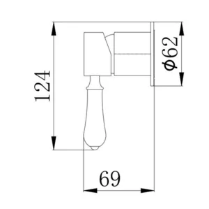 אינטרפוץ 3 דרך ידית חרס לבנה ניקל מוברש 1903CB סיוון אופיר