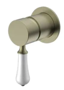 אינטרפוץ 3 דרך ידית חרס לבנה זהב מט 1903YB סיוון אופיר