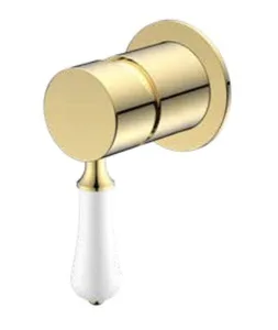 אינטרפוץ 3 דרך ידית חרס לבנה זהב מבריק 1903G סיוון אופיר