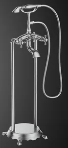 סוללת לאמבטיה מהרצפה בעיצוב כפרי ניקל מבריק 8200 סיוון אופיר