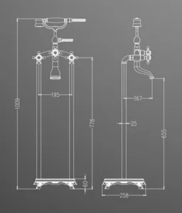 סוללה לאמבטיה בעיצוב כפרי שחור מט 8200B סיוון אופיר