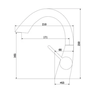 ברז פרח נמוך פיה מסתובבת זהב מט 1060YB סיוון אופיר