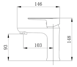 ברז פרח נמוך פיה קבועה ניקל מוברש 3701CB סיוון אופיר