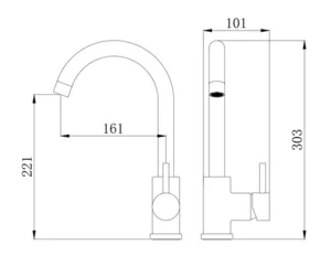 ברז פרח נמוך פיה מסתובבת זהב מט 1206YB סיוון אופיר