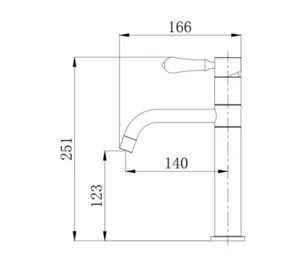 ברז פרח נמוך פיה מסתובבת ידית חרס לבנה זהב מט 1902YB סיוון אופיר