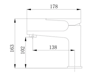 ברז נמוך פיה קבועה רוז גולד מט 1502RG סיוון אופיר