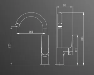 ברז נמוך פיה מסתובבת רוז גולד מט 1506RG סיוון אופיר