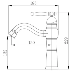 ברז פרח נמוך פיה קבועה שחור מט 3131B סיוון אופיר
