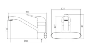 ברז קיר פיה מסתובבת זהב מט 2307YBS סיוון אופיר