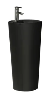 כיור חרס עומד 40X40 ס"מ ללא חור לברז שחור מט 9605MBL סיוון אופיר