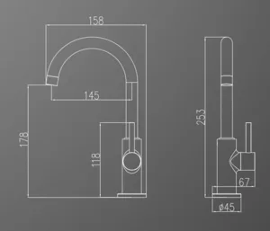 ברז מים קרים נמוך פיה מסתובבת זהב מט 1361YB סיוון אופיר