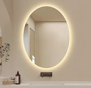 מראה קריסטל אובלית 80/60 ס"מ עם נורת לד ומפשיר אדים 9767 סיוון אופיר