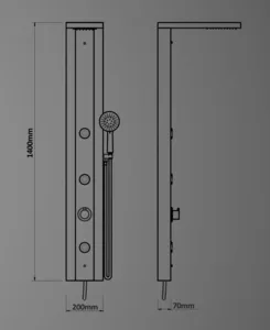 פנל במבוק למקלחת 140/20/7 ס"מ ללא אינטרפוץ 3126 סיוון אופיר