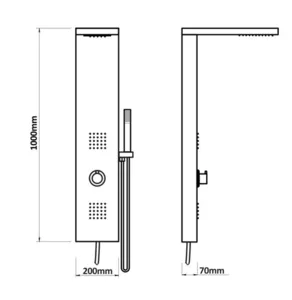 פנל רחצה למקלחת 100/20/7 ס"מ ללא אינטרפוץ לבן מט 4125 סיוון אופיר