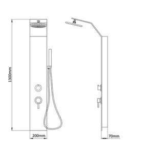פנל רחצה למקלחת כולל אינטרפוץ שחור מט 5126B סיוון אופיר