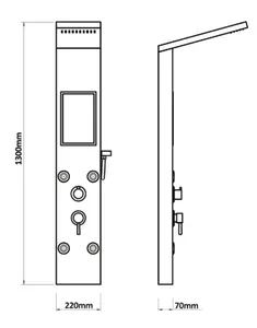 פנל רחצה למקלחת עם אינטרפוץ 130/22/7 ס"מ לבן מט 2127 סיוון אופיר