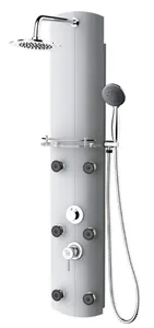 פנל רחצה למקלחת עם אינטרפוץ , 6 ג'טים מתכווננים ראש טוש ומזלף עגול 265 סיוון אופיר