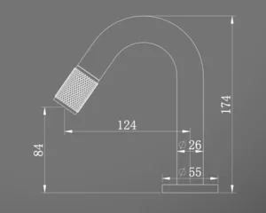 ברז מים קרים קצר סדרת בארי זהב מט 1332YB סיוון אופיר