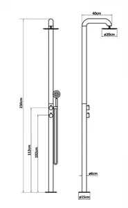 מערכת רחצה יוקרתית לגינה כולל אינטרפוץ מתכת בגימור רוז גולד מט 5014RG סיוון אופיר