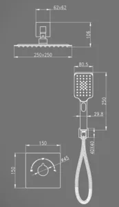 סט רחצה יוקרתי למקלחת ניקל מוברש S29CB סיוון אופיר
