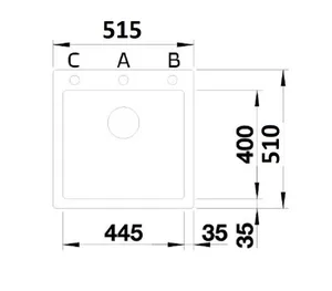 כיור מטבח בלנקו PLEON 5 פלאון 5 51X51.5X22 ס"מ BLANCO BLANCO בלנקו
