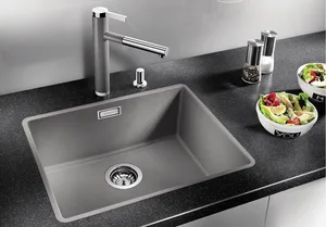 כיור מטבח 42.7X52.7X19 ס"מ SUBLINE 500F סבליין 500F בלנקו BLANCO מקורי באחריות ניגא!!! יבוא רשמי! BLANCO בלנקו