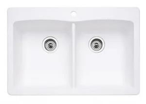 כיור מטבח כפול בלנקו 54.5X81.5X25 ס"מ DIAMOND 210 דיאמונד 210 BLANCO מקורי באחריות ניגא!!! יבוא רשמי! BLANCO בלנקו